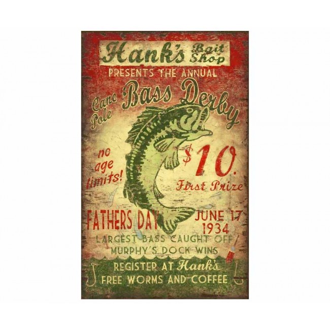 Hank's Bait Vintage Sign - Custom Cabin Signs