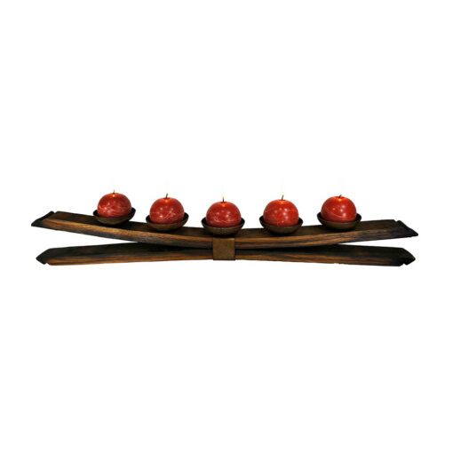 Tequila Barrel Double Stave Table Candle Holder - Larger