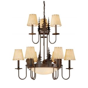Bozeman 12L Chandelier Burnished Bronze Bear