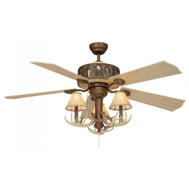 Log Cabin 52 Ceiling Fan Weathered, French Country Ceiling Fans