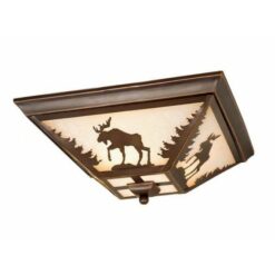 Yellowstone 14" Flushmount Burnished Bronze Ceiling Light