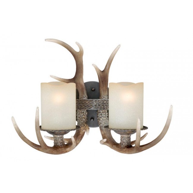 Yoho Two Vanity Light Black Walnut, Antlers Etc