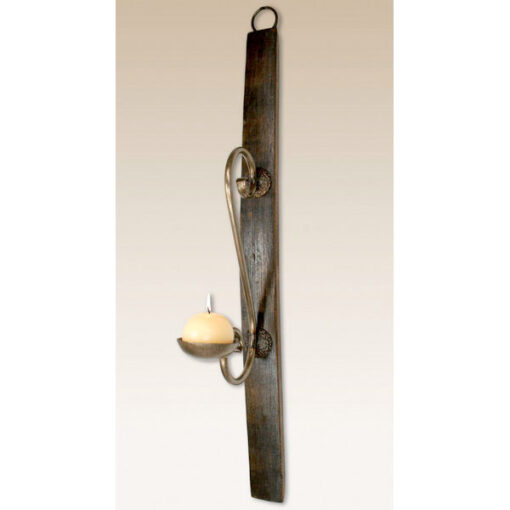 Rustic Tequila Barrel Wall Candle Holder