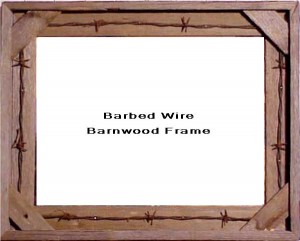 Barbed Wire Barnwood Frame