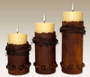 Barbed Wire Candle Holders