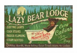 Lazy Bear Vintage Sign