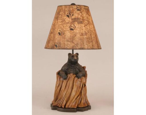 Bear in Stump Lamp