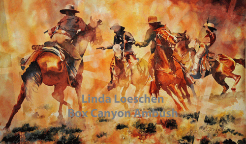 Box Canyon Ambush by Colorado Artist Linda Loeschen