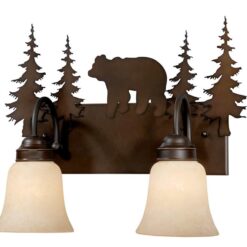 Vanity Burnished Bronze - Two Light / Bear Accent