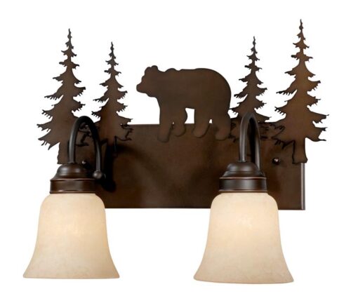 Vanity Burnished Bronze - Two Light / Bear Accent