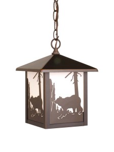 Bozeman 8" Outdoor Pendant Burnished Bronze - Bear