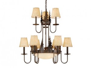 Bryce 12L Chandelier Burnished Bronze Deer