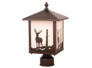 Bryce 8 Outdoor Post Light Burnished Bronze Deer