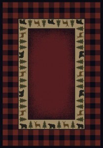 Buffalo Red Crimson Cabin Rug