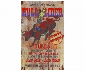 Bull Rider Vintage Sign