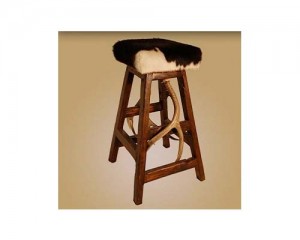 Cowhide Antler Bar Stool