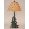 Iron Pine Trees w/ Bear Family Lamp