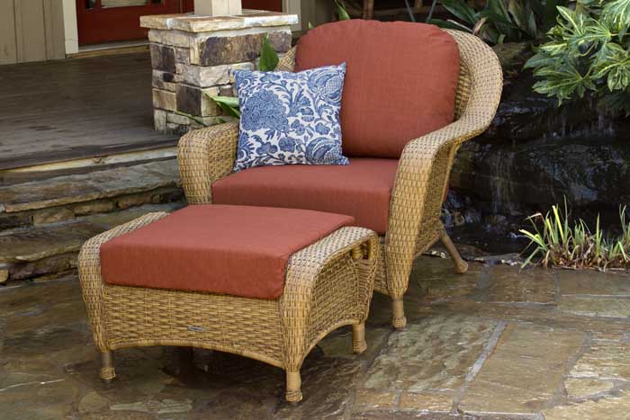 Lexington Club Chair Ottoman Bundle Wicker Furniture Chair