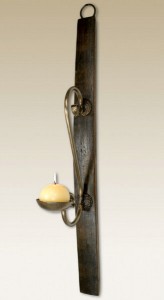 Rustic Tequila Barrel Wall Candle Holder