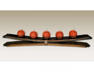 Tequila Barrel Double Stave Table Candle Holder