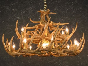 Whitetail 24 Antler Chandelier with Downlight