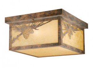 Whitebark 11-1/2" Outdoor Flushmount Olde World Patina