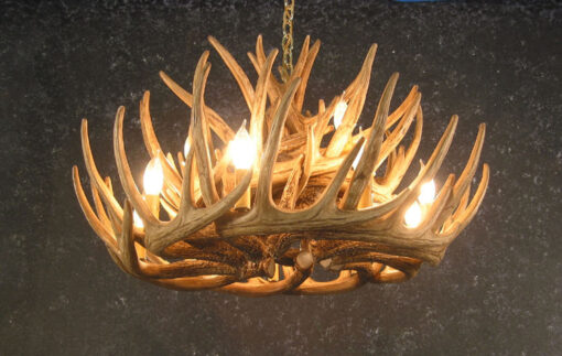 Whitetail 21 Antler Cascade Chandelier (Bottom View)