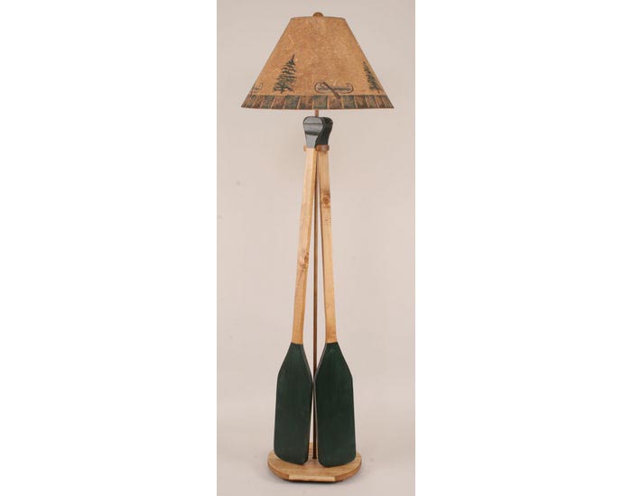 2 Wooden Paddle Floor Lamp Antlers, Rustic Floor Lamps For Cabin