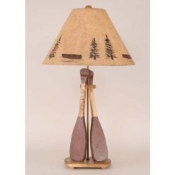 2 Wooden Paddle Table Lamp