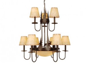 Yellowstone 12L Chandelier Burnished Bronze Moose