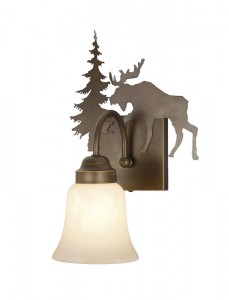 Vanity Burnished Bronze - One Light / Moose Accent