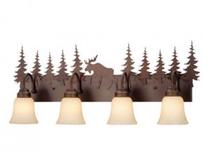 Vanity Burnished Bronze - Four Light / Moose Accent