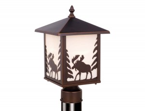 Yellowstone 8 Outdoor Post Light Burnished Bronze Moose