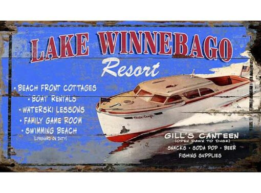 Lake Winnebago Vintage Custom Sign