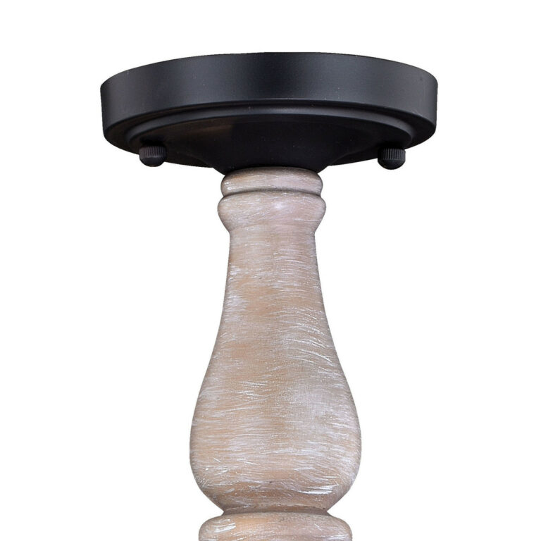 Georgetown 19-in W Gray Wood Farmhouse Chandelier Semi Flush Mount Ceiling Light - Image 2