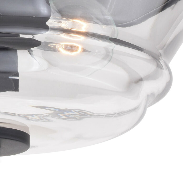 Toledo 13-in W Black Industrial Flush Mount Ceiling Light Fixture Clear Glass - Image 2
