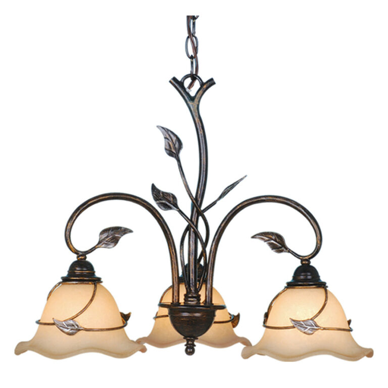 Vine 3 Light Black Rustic Chandelier - Image 2