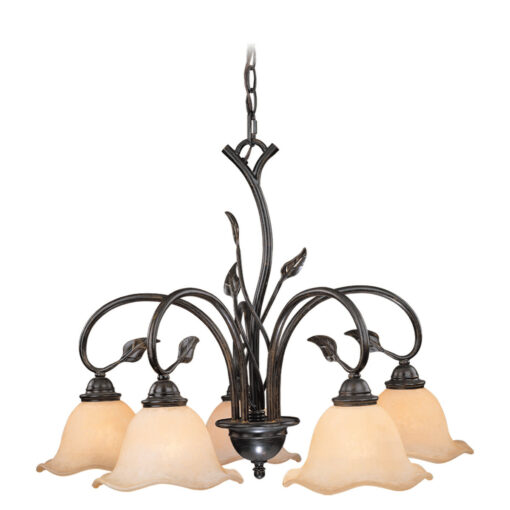 Vine 5 Light Black Rustic Chandelier