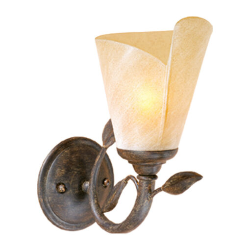 Capri 1 Light Bronze Rustic Vine Bathroom Wall Fixture