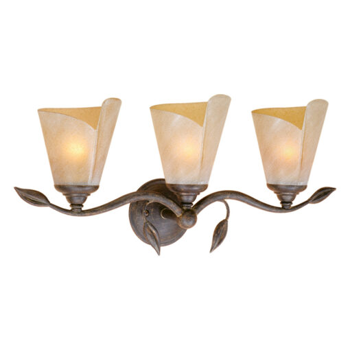 Capri 3 Light Bronze Rustic Vine Bathroom Vanity Fixture