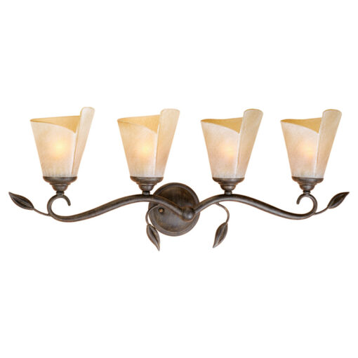 Capri 4 Light Bronze Rustic Vine Bathroom Vanity Fixture