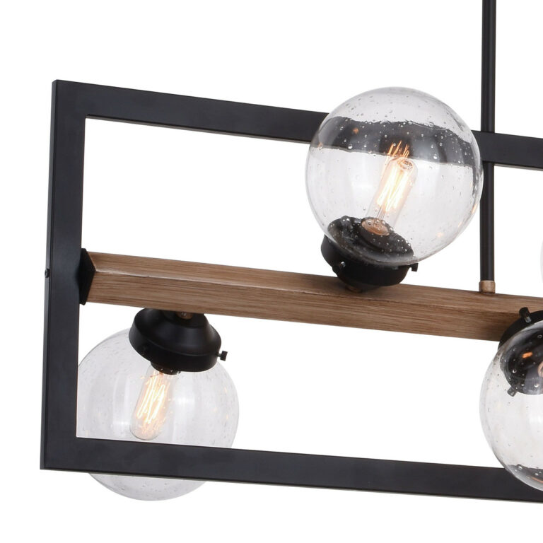 Bridgeview 38 in. 6 Light Linear Chandelier Oil Rubbed Bronze and Light Walnut - Image 3