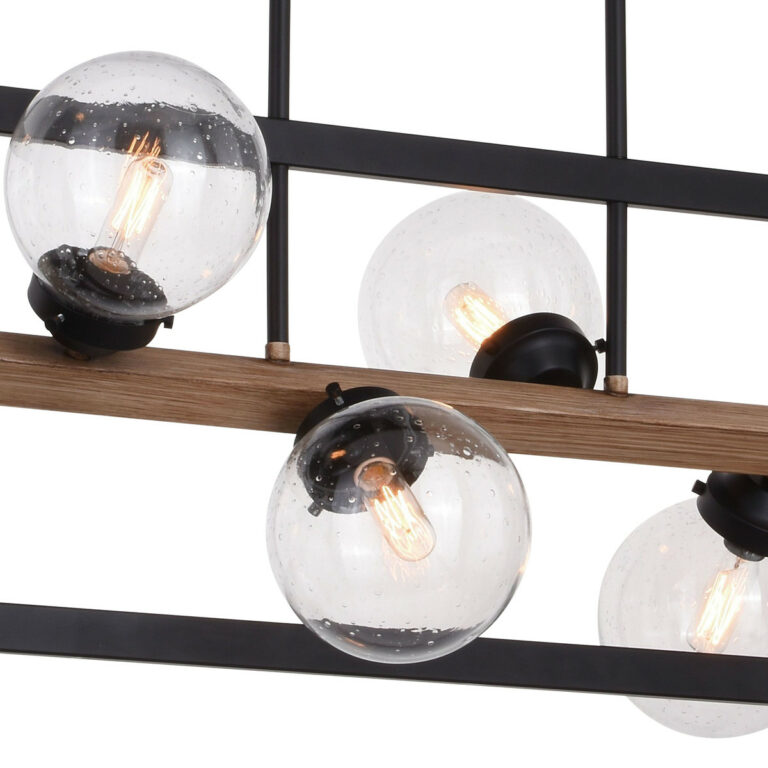 Bridgeview 38 in. 6 Light Linear Chandelier Oil Rubbed Bronze and Light Walnut - Image 4