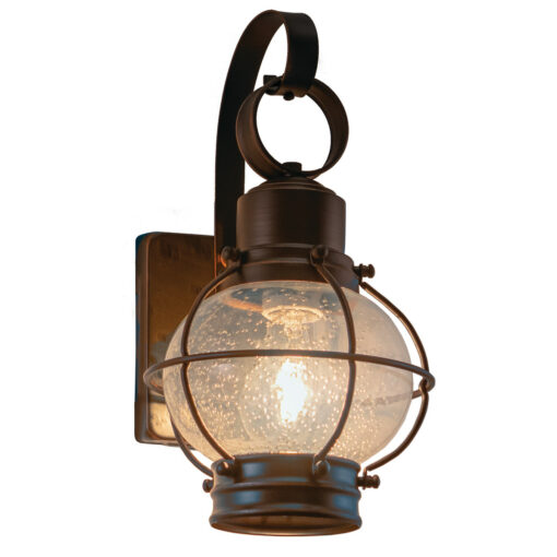 Chatham 1 Light Bronze Coastal Outdoor Wall Lantern Clear Glass
