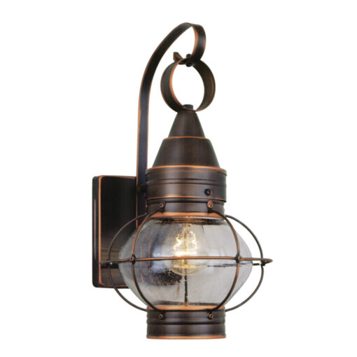 Chatham 1 Light Bronze Coastal Outdoor Wall Lantern Clear Glass