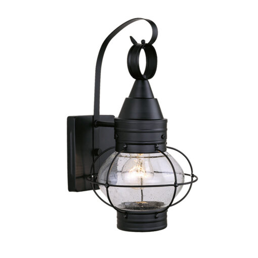 Chatham 1 Light Black Coastal Outdoor Wall Lantern Clear Glass