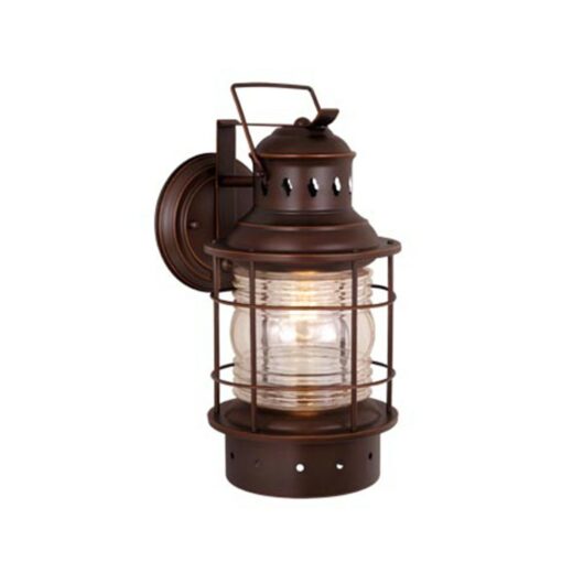 Hyannis 1 Light Bronze Coastal Lantern Cylinder Outdoor Wall Lantern Clear Glass