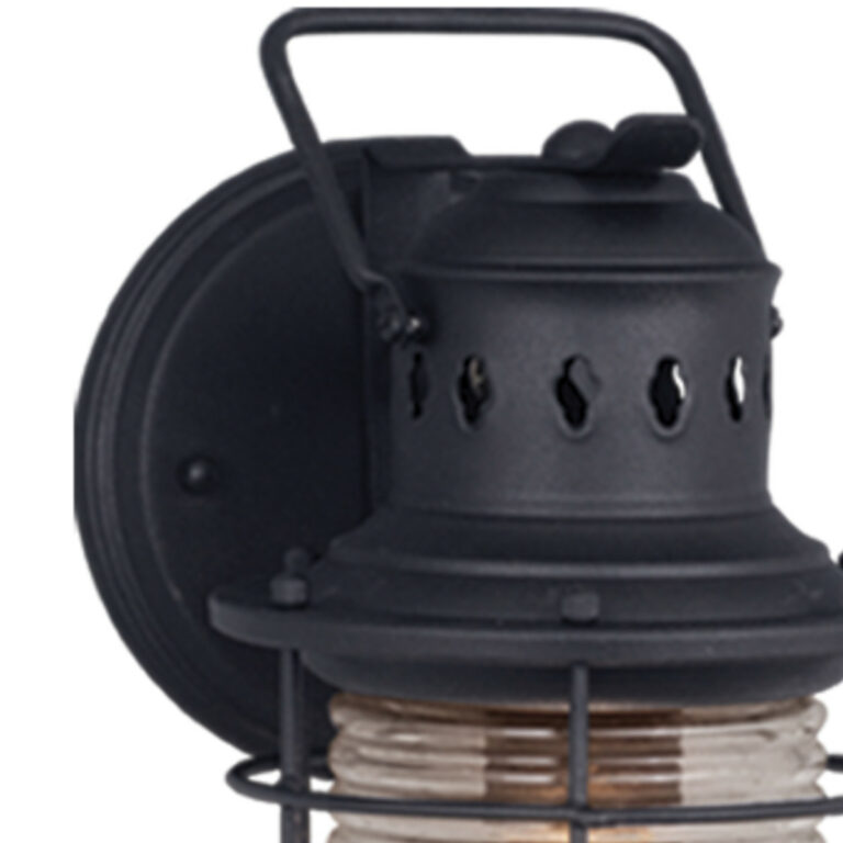 Hyannis 1 Light Black Coastal Lantern Cylinder Outdoor Wall Lantern Clear Glass - Image 3