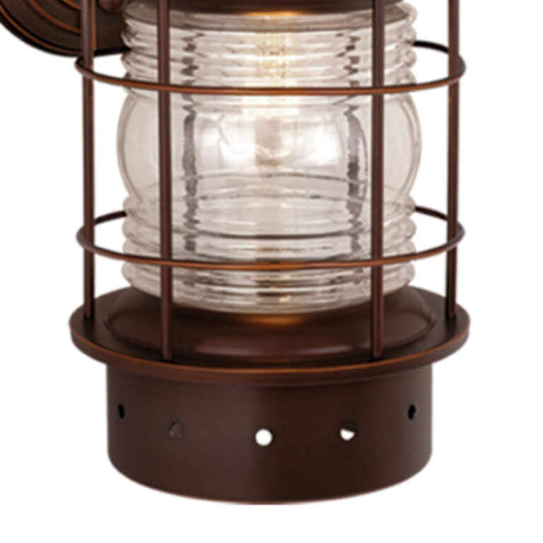 Hyannis 1 Light Bronze Coastal Lantern Cylinder Outdoor Wall Lantern Clear Glass - Image 2