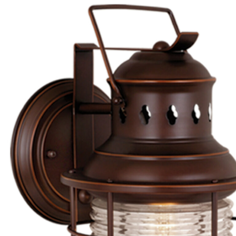 Hyannis 1 Light Bronze Coastal Lantern Cylinder Outdoor Wall Lantern Clear Glass - Image 3